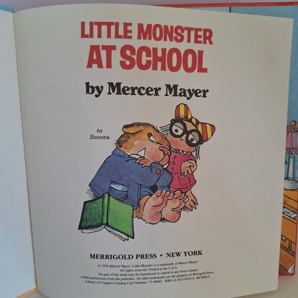 Mercer Mayers Little Monster At School Critters Hardcover Book 1978 Merrigold - Picture 4 of 11
